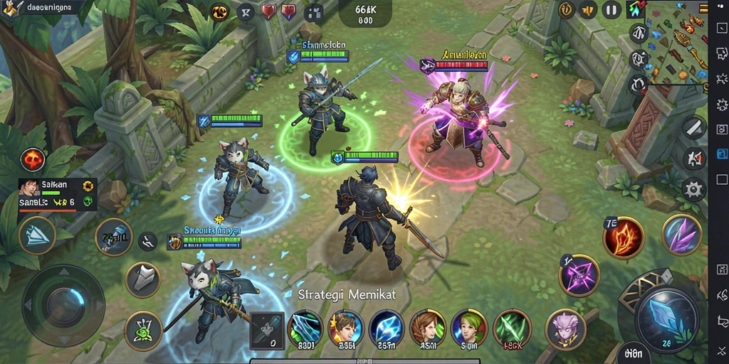 Tampilan gameplay yang mendebarkan dalam 66K, menunjukkan pertarungan strategi yang intens.