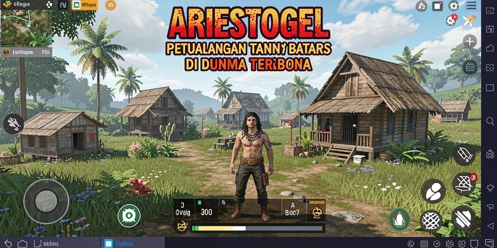 Tampilan gameplay yang memikat di ARIESTOGEL, dunia terbuka penuh petualangan.