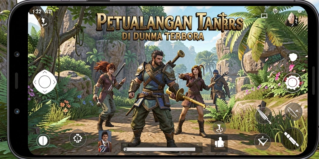Tampilan gameplay seru dari F32 menjelajahi dunia terbuka yang luas.
