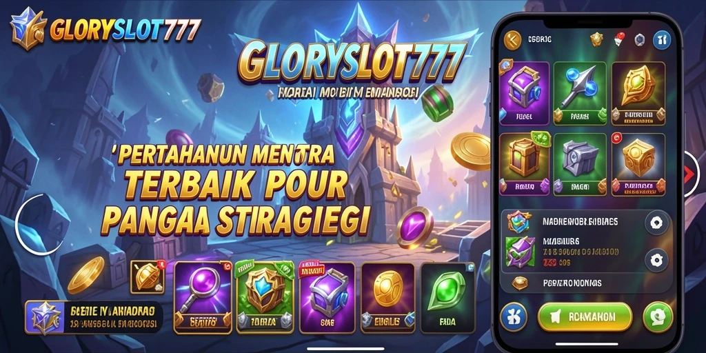 Gameplay seru dalam GLORYSLOT777 yang menunjukkan menara bertahan melawan musuh.