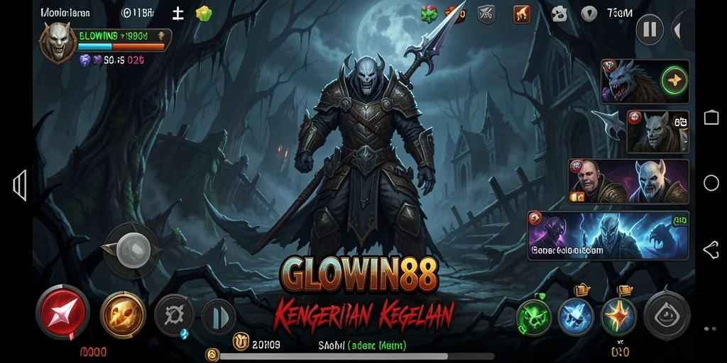 Tampilan gameplay menegangkan dari GLOWIN88 di area angker.