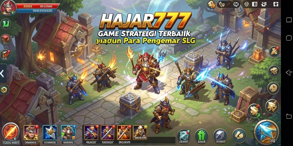 Tampilan gameplay seru di HAJAR777 saat membangun kerajaan.