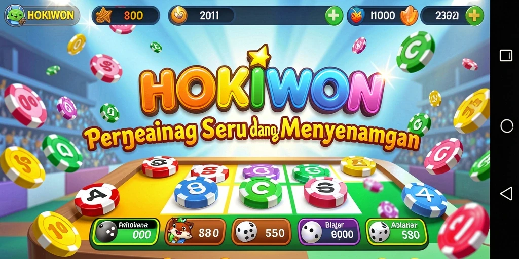 Screenshot utama HOKIWON menampilkan momen seru dalam permainan Bingo.