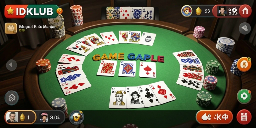 Screenshot gameplay IDKLUB yang menampilkan suasana seru bermain Gaple.