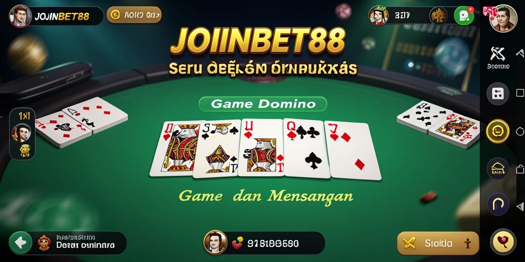 Screenshot gameplay DOMINO JOINBET88 yang seru dan interaktif.