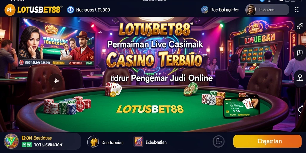 Tampilan menarik dari permainan Live Casino LOTUSBET88 dengan dealer langsung.