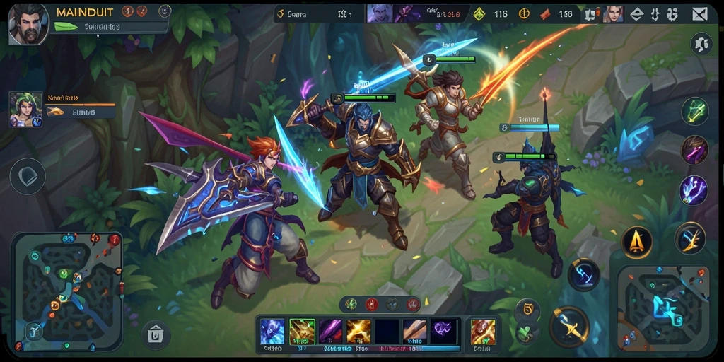 Tangkapan layar gameplay MOBA yang seru dan dinamis di MAINDUIT.