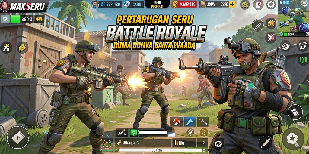 Gameplay seru dan menegangkan di MAXSERU saat bertarung.
