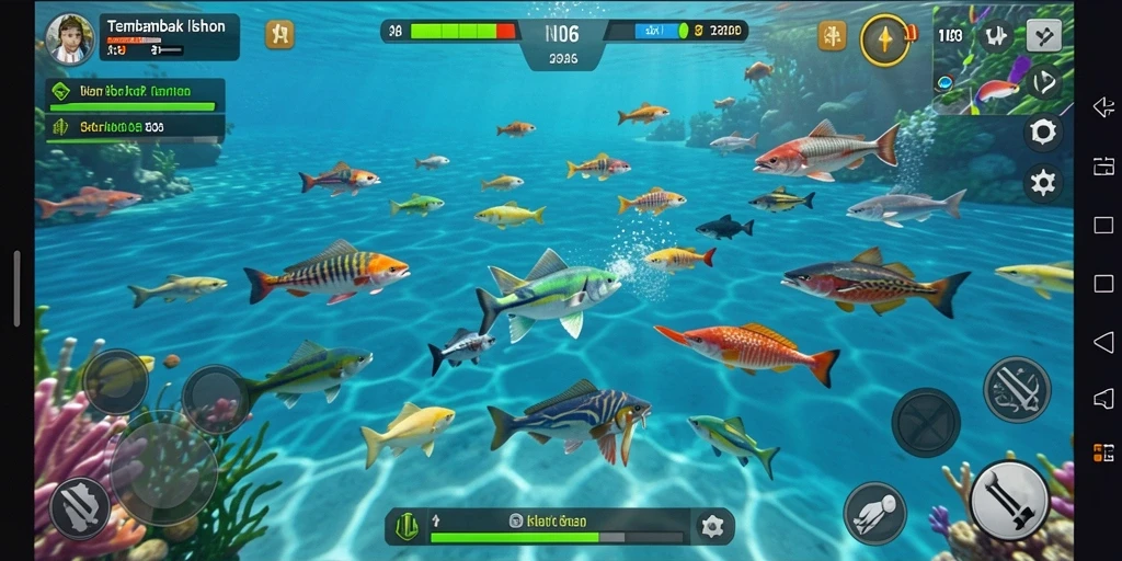 Tampilan gameplay menembak ikan yang menarik di N06.