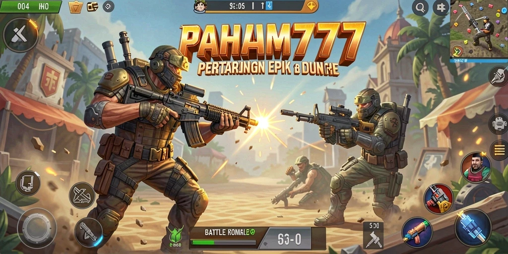 Tangkapan layar menunjukkan aksi seru permainan Battle Royale.