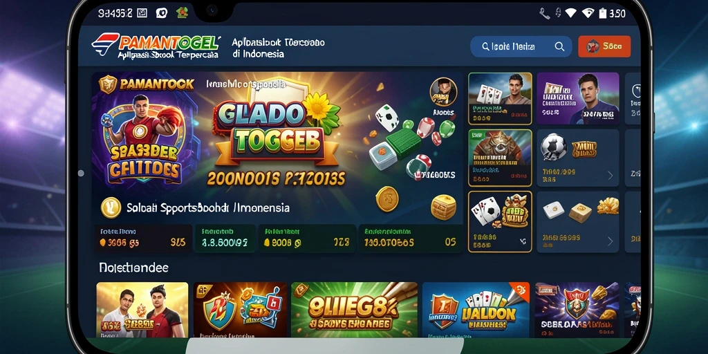 Tampilan layar utama PAMANTOGEL dengan berbagai pilihan taruhan.