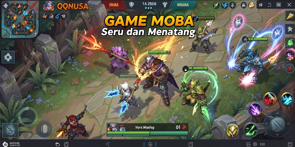 Tampilan gameplay yang mendebarkan dan penuh aksi di QQNUSA.