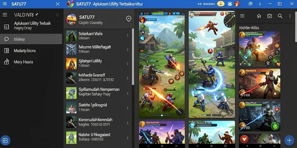 Tampilan aplikasi SATU77 yang modern dan fungsional.