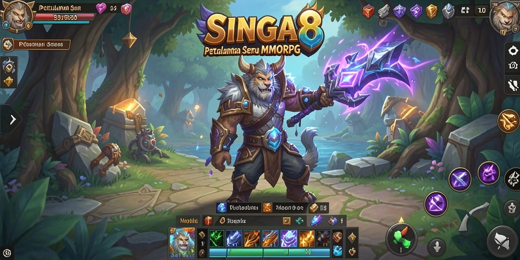 Screenshot gameplay SINGA8 menunjukkan aksi seru dalam petualangan MMORPG.