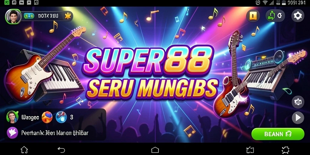 Tampilan menarik dari gameplay SUPER88 dengan berbagai pilihan lagu.